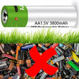 סוללות Forever XXL נטענות בכבל AA 1.5V 3A 3800mAh ללא צורך במטען